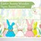 5 Pcs Easter Decorations Wooden Easter Bunny Signs Freestanding Bunny Table Decor Farmhouse Rabbit Shaped Wood Tabletop Centerpieces with Jute Rope Tiered Tray for Spring Home Office Desk